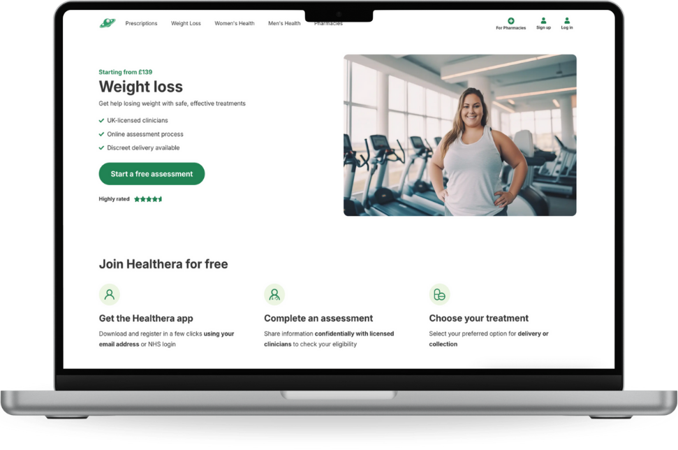 A laptop screen showing the Weight Loss journey on our website.